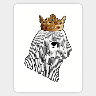 Komondor Dog King Queen Wearing Crown Sticker